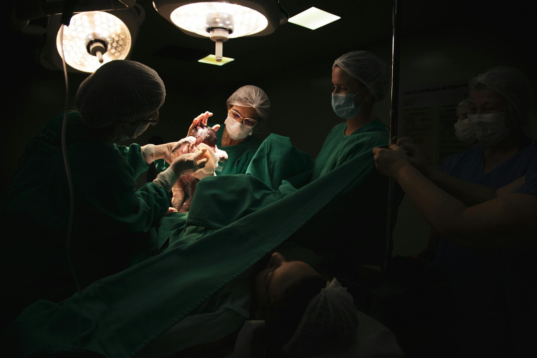 people gathered during labor