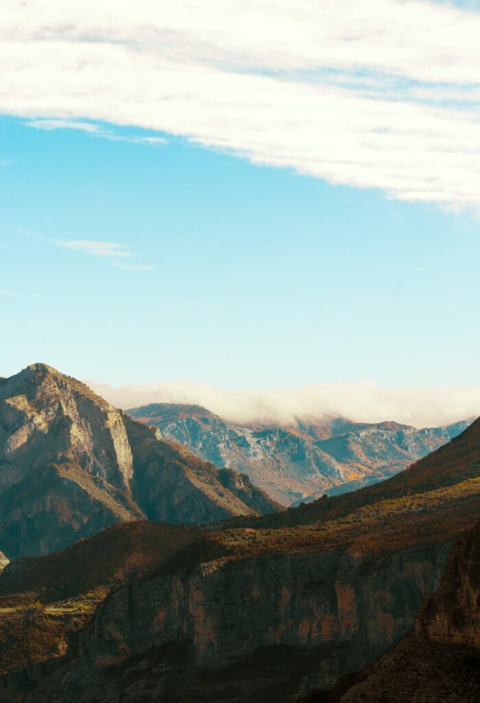 mountain ranges under blue sky