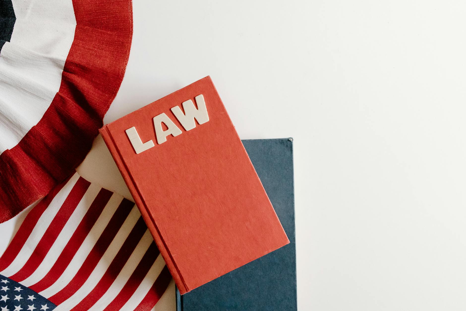 a red book with a label